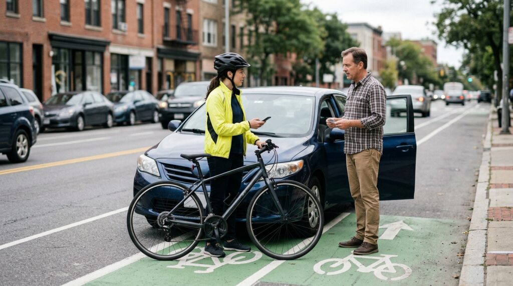 New York bicycle accident claim involving a passenger vehicle