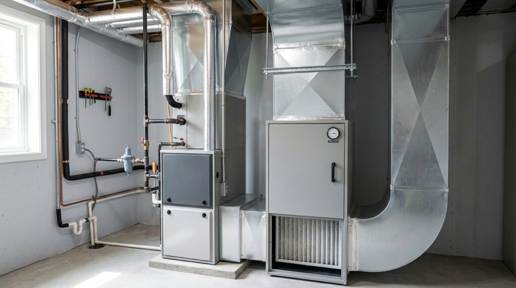 Whole-Home Air Filtration Systems Explained Whole-home air filtration system installed with residential HVAC equipment